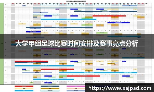 大学甲组足球比赛时间安排及赛事亮点分析